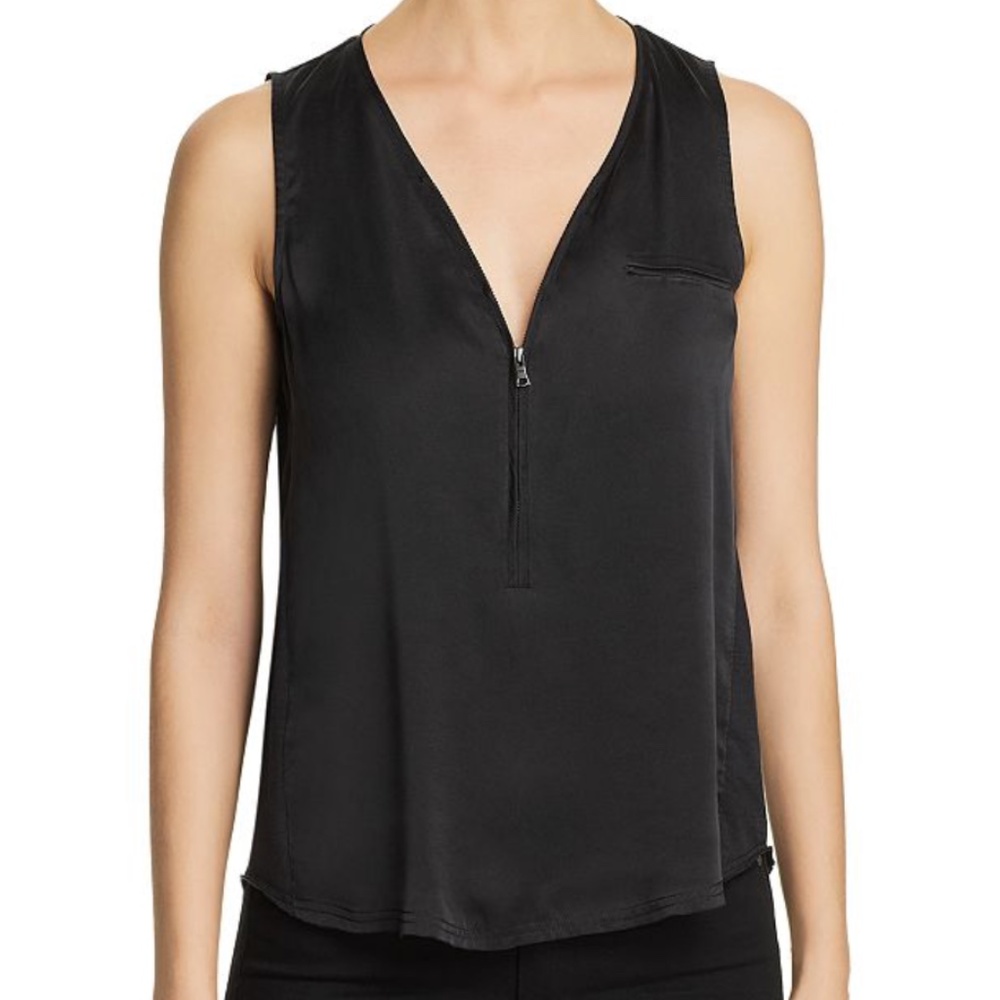 NWT Go by Go Silk Mixed Media Zip Top